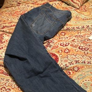 Skinny jeans with slight distressed areas